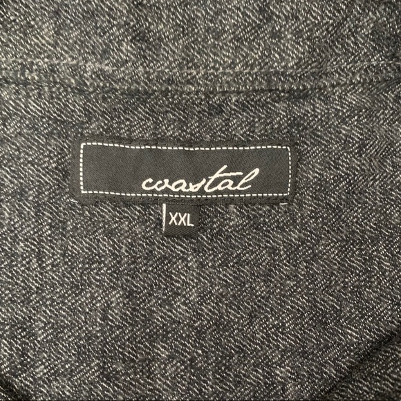 Men’s charcoal grey L/S button front shirt- XXL - Picture 2 of 8